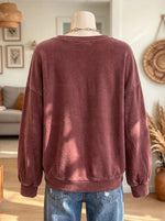 Women's Floral Plaid Patchwork Crewneck Sweatshirt