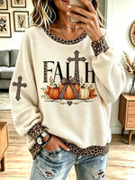 Vintage Pumpkin Pattern Art Casual Stylish Long Sleeve Sweatshirt