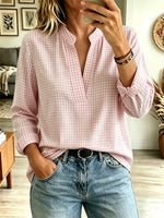 Classic Plaid Pattern Art Casual Long Sleeve Cotton Shirt