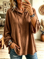 Women's Frayed Hem Lightweight Hooded Poncho Top