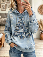 Women's Christmas Tree Patchwork Hoodie