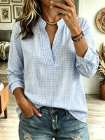 Classic Plaid Pattern Art Casual Long Sleeve Cotton Shirt