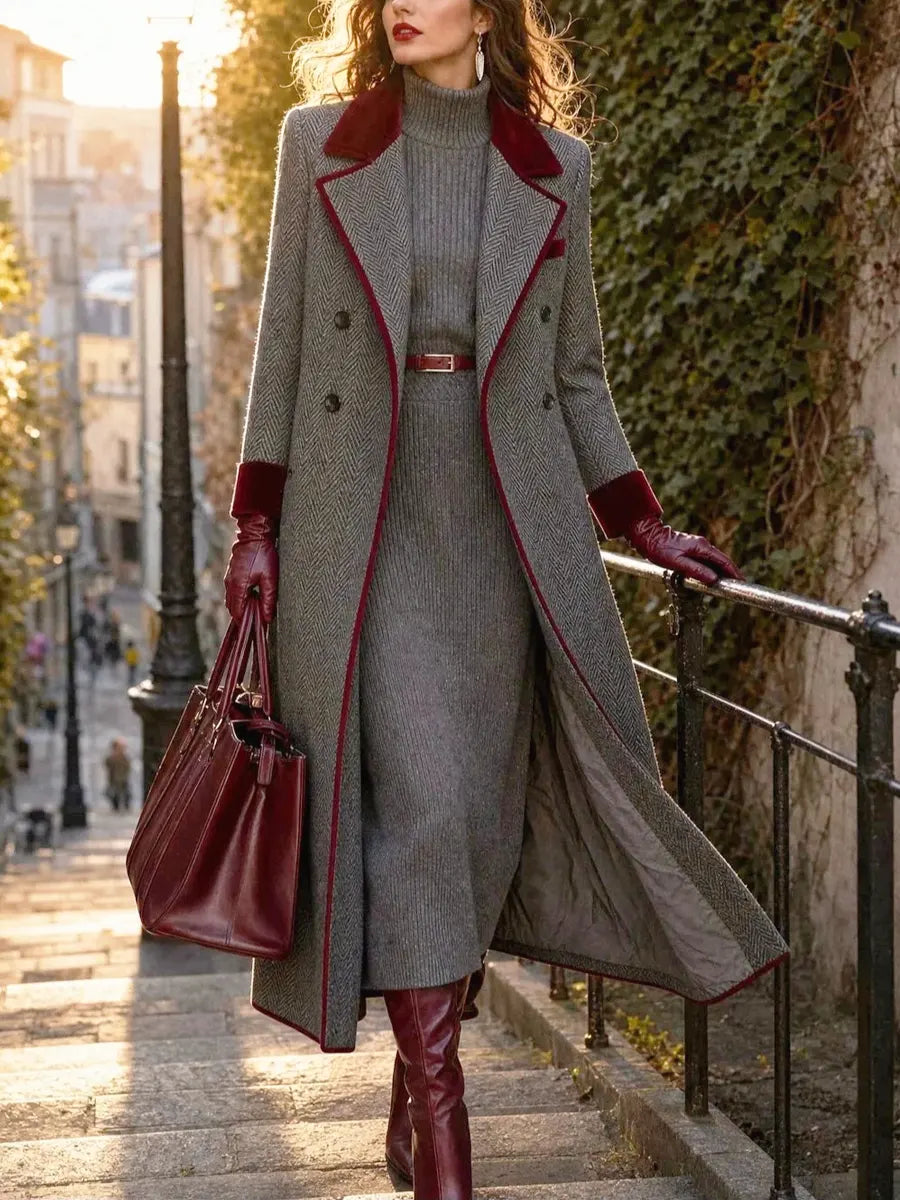 Retro Chic Art Casual Stylish Long Sleeve Turtleneck Knit Elegant Dress