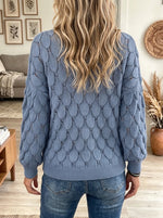 Women's Feather Pattern Hollow-Out Knit Sweater