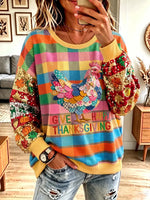 Vintage Elegant Sparkly Thanksgiving Chicken Sweatshirt