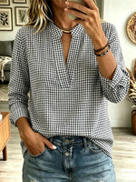 Classic Plaid Pattern Art Casual Long Sleeve Cotton Shirt
