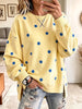 Women's Polka Dot Print Color-block Loose Sweatshirt