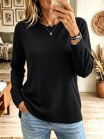 Women's Classic Crewneck Slouchy Knit Sweater