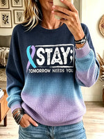 Vintage Mental Health Suicide Prevention Art Print Crewneck Sweatshirt