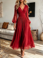 Vintage Elegant Sheer Chiffon Dress