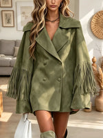 Retro Elegant Western Fringe Lapel Art Casual Stylish Long Sleeve Coat