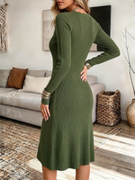 Vintage Elegant Knitted Fabric Dress