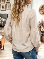 Vintage Elegant Cotton-linen Blend Patchwork Lace Shirt