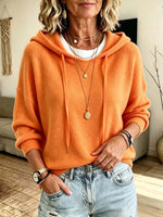 Comfortable Elegant Hooded Long Sleeve Casual Knitted Sweater