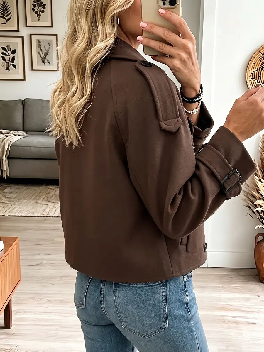 Vintage Elegant Short Wool-blend Button Jacket