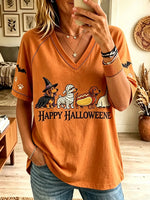 Women's Dachshund Costume Party Graphic V-Neck T-Shirt