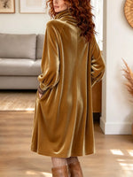 Vintage Chic Cowl Neck Velvet Art Casual Stylish Long Sleeve Mini Dress