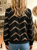 Women's Chevron Sequin Zip-Up Bomber Jacket