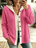 Retro Waffle Hooded Art Casual Stylish Long Sleeve Coat