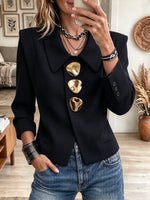 Women's Gold Button Statement Blazer