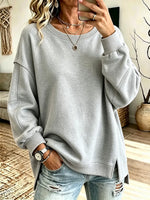 Women's Loose Fit Patchwork Crewneck Sweatshirt