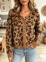 Vintage Elegant Knitted Leopard Sweater