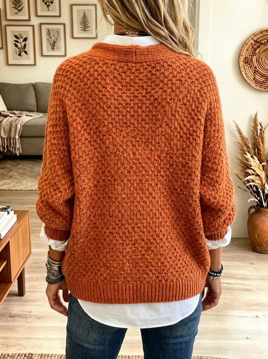 Women's Chunky Knit Cross-Front Batwing Poncho Sweater