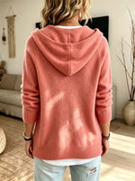 Comfortable Elegant Hooded Long Sleeve Casual Knitted Sweater