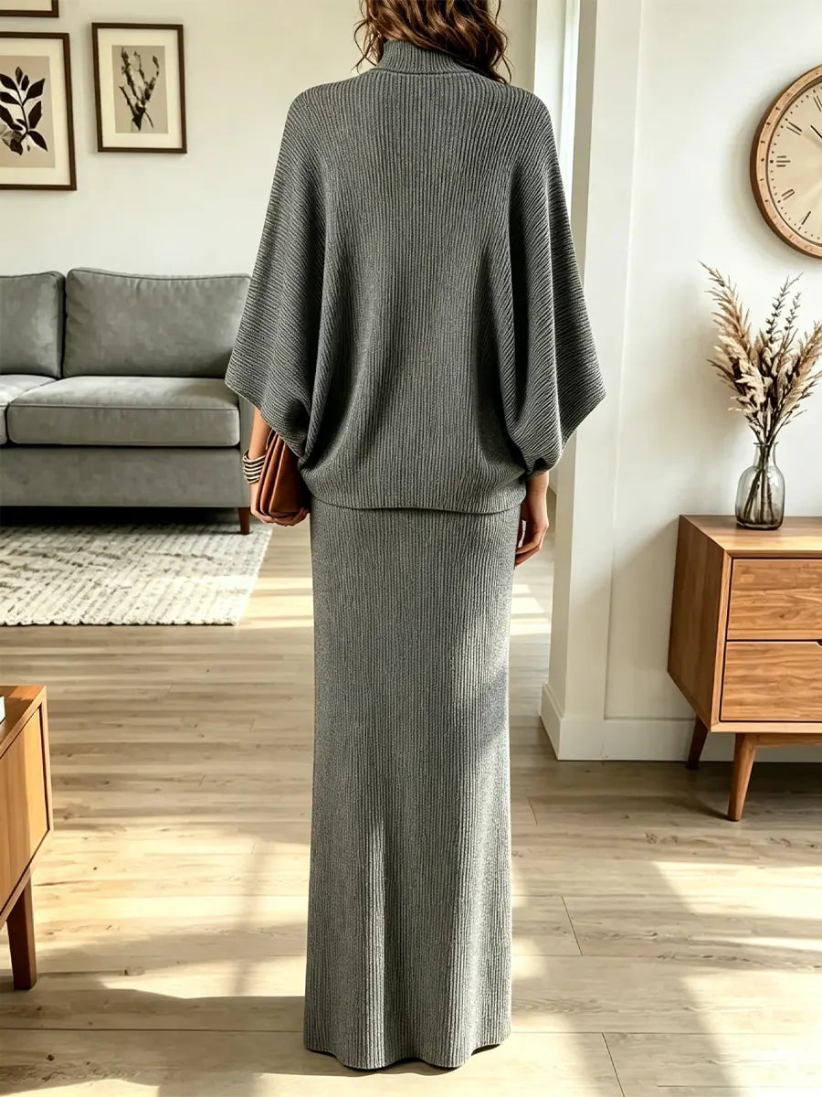 Retro Elegant Art Casual Stylish 3/4 Sleeve Top And Skirt Two-piece Set