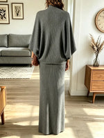 Retro Elegant Art Casual Stylish 3/4 Sleeve Top And Skirt Two-piece Set