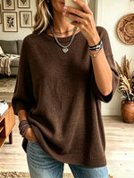 Women's Half-Sleeve Crewneck Knit Sweater