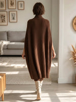 Women's 2-Piece Ribbed Cape and Midi Dress Set