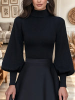 Women's Turtleneck Ribbed Knit Sweater