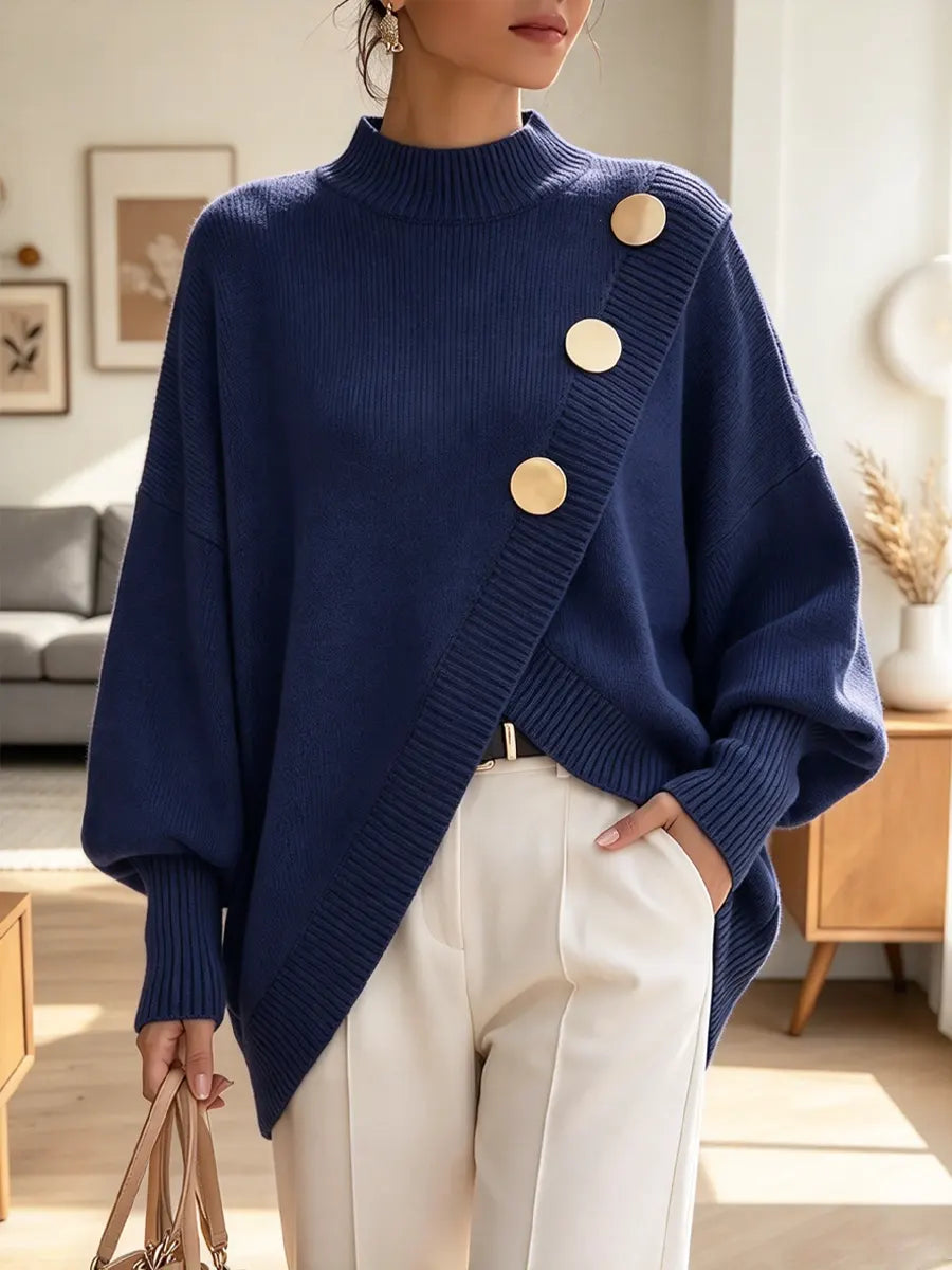 Vintage Button Knitted Art Casual Stylish Long Sleeve Sweater
