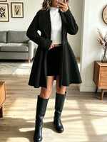 Retro Chic Warm Button Lapel Art Casual Stylish Long Sleeve Coat