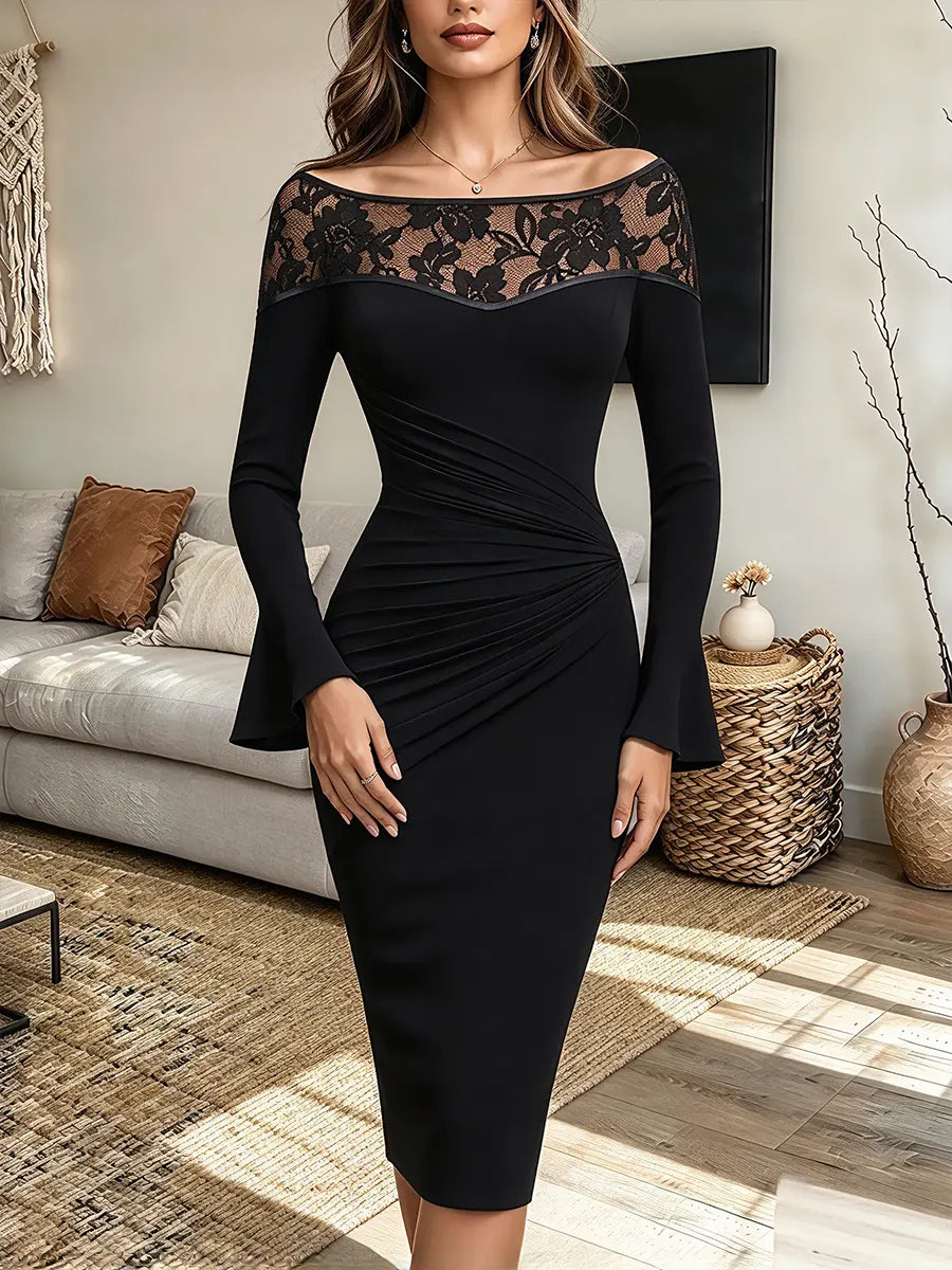 Vintage Elegant Patchwork Lace Dress