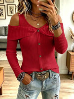 Vintage Off-shoulder Chic Art Casual Stylish Long Sleeve Top