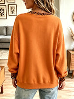 Retro Pumpkin Halloween Pattern Art Print Casual Long Sleeve Sweatshirt