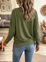 Women's Asymmetric Button-Side Tunic Top