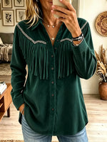 Women's Rhinestone Fringe Western Shirt