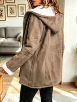 Retro Cozy Warm Art Casual Stylish Fleece Hooded Long Sleeve Coat