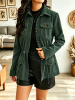 Retro Lapel Corduroy Art Casual Stylish Long Sleeve Coat