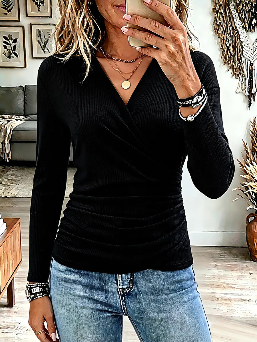 Vintage Elegant Crinkled Cotton T-shirt