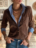 Women's Striped Collared Button Down Shirt