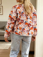 Retro Floral Pattern Art Casual Stylish Long Sleeve Quilted Coat