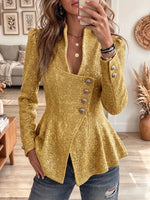 Vintage Elegant Sparkling Wool Blend Jacket