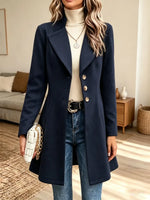 Retro Chic Warm Button Lapel Art Casual Stylish Long Sleeve Coat