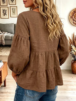 Vintage Elegant Cotton-linen Blend Shirt