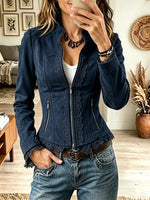 Women's Lace Trim Suede Jacket