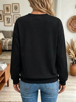 Women's Leopard Bow Embellished Crewneck Sweatshirt